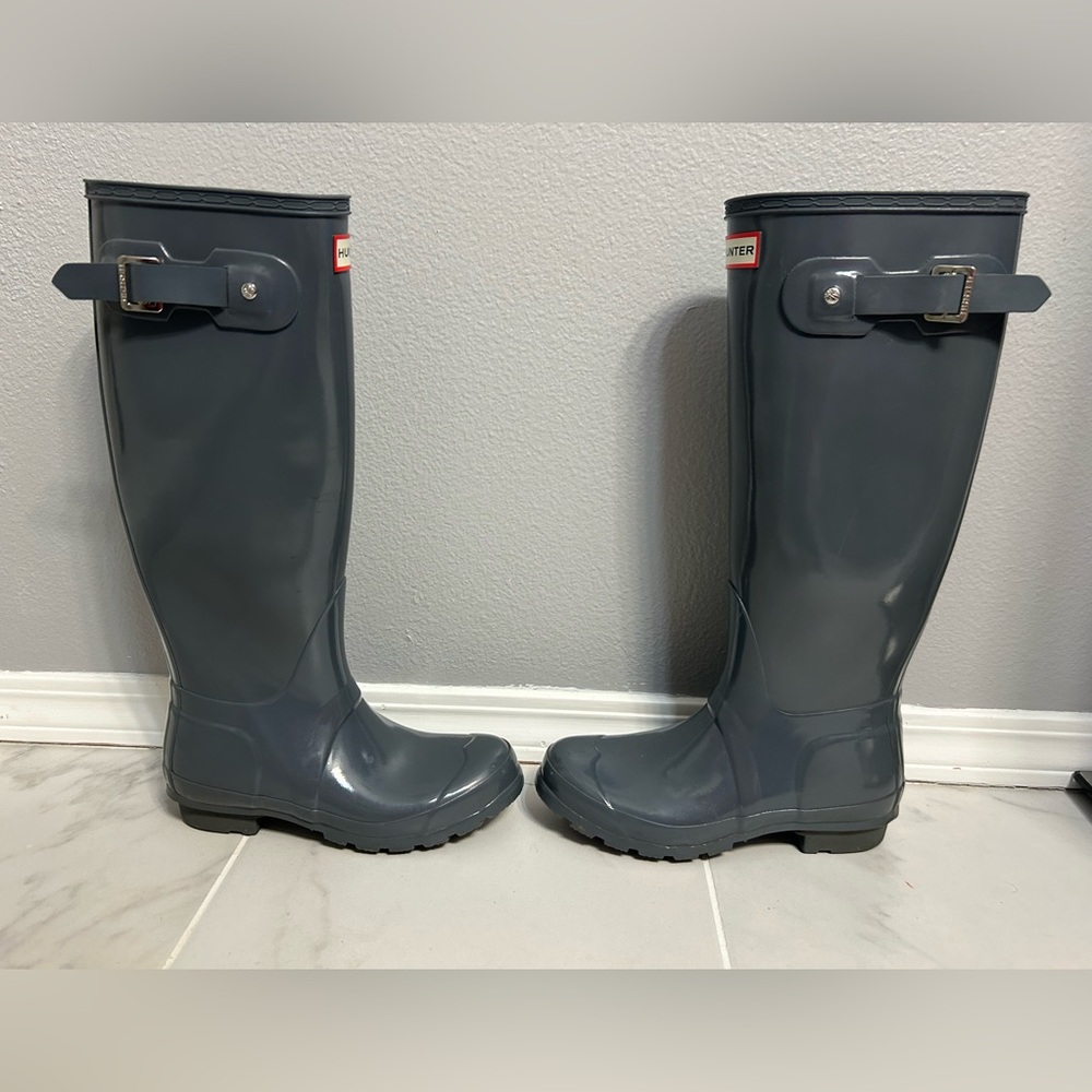 Hunter Tall Gray Rain Boots